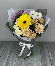 Букет цветов из:  Розы, Герберы и Хризантемы в Кожве