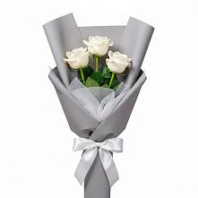 Букет 3 белые розы #REPLACE_PRED# Кожве