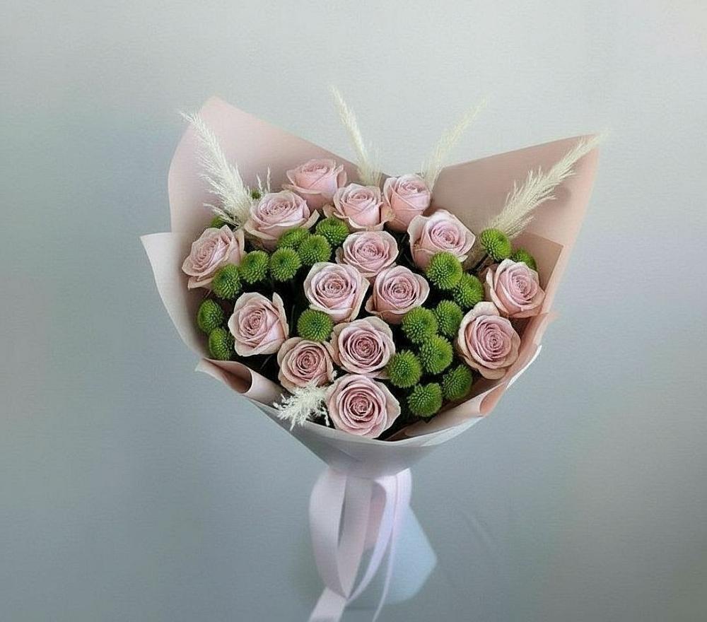 Букет цветов из: Розы и Хризантемы в Кожве