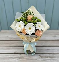 Букет цветов из:  Герберы, Розы и Хризантемы в Кожве