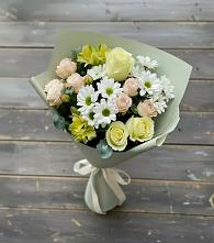 Букет цветов из:  Альстромерии, Розы и Хризантемы #REPLACE_PRED# Кожве