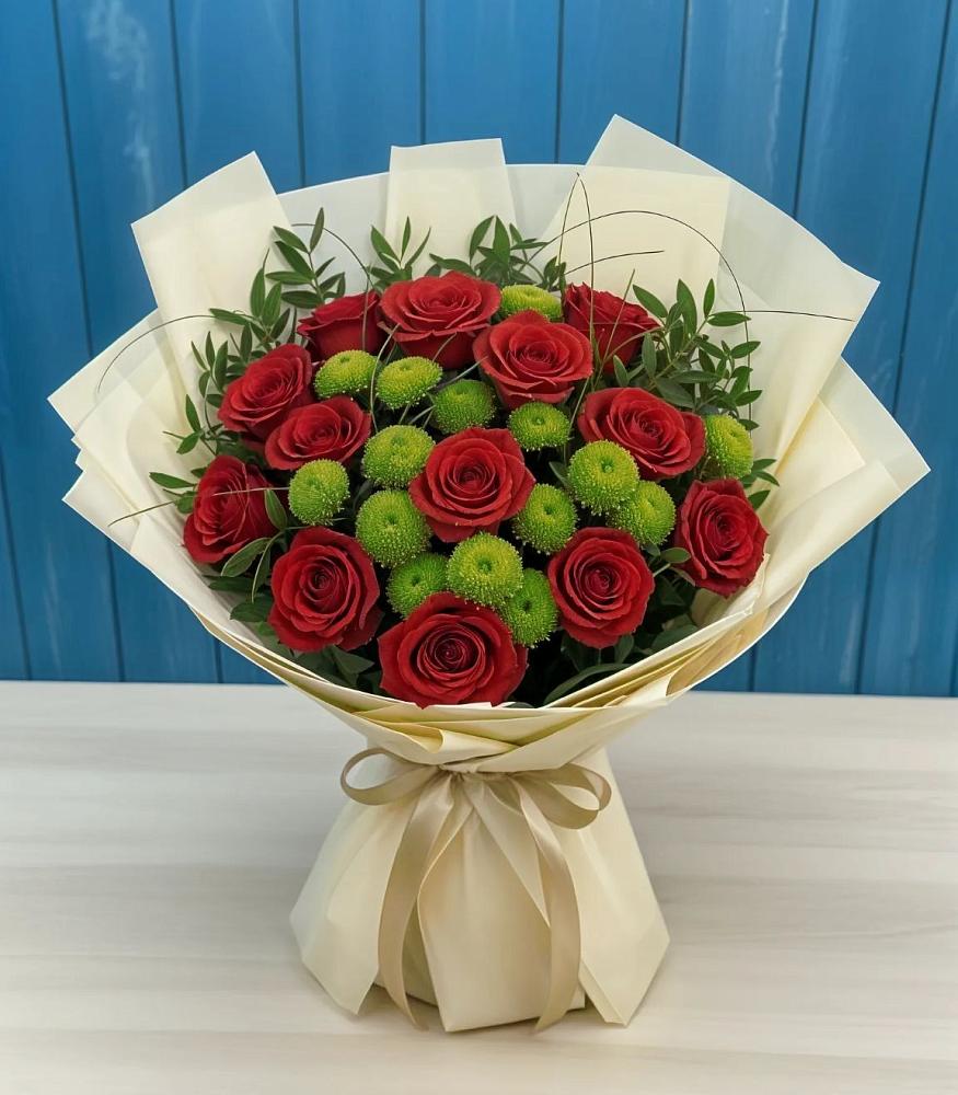 Букет цветов из: Розы и Хризантемы в Кожве